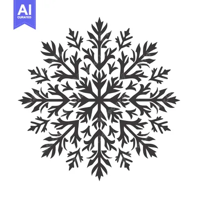 Aset premium populer: Black and White Stylized Snowflake Design