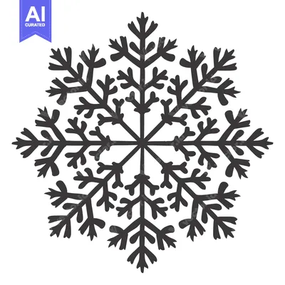Aset desain premium: Hand-drawn stylized black and white snowflake