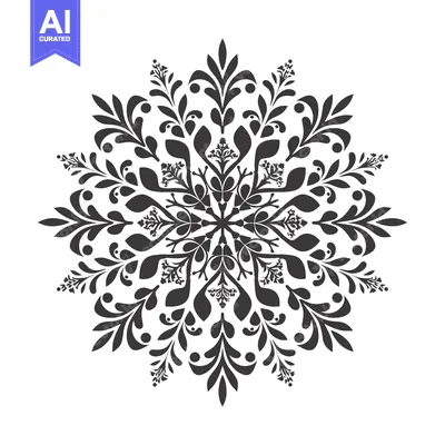 Aset premium populer: Intricate Black and White Floral Mandala Design