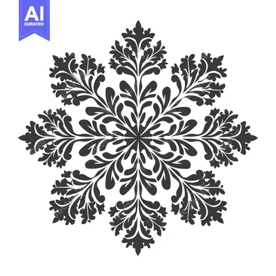 Aset desain premium: Black and White Ornate Floral Design