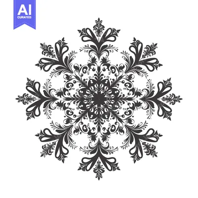Popular premium asset: Intricate Black and White Floral Design with a Symmetrical Pattern