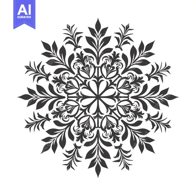 Aset premium populer: Black and White Floral Mandala Design