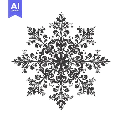 Aset desain premium: Ornate Black and White Floral Design