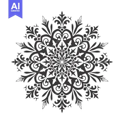 Aset premium populer: Black and White Intricate Floral Mandala Design