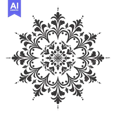 Premium design asset: Intricate Floral Mandala with Circular Motifs and Leaf Patterns