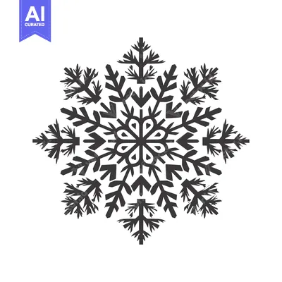 Aset desain premium: Stylized Snowflake with Detailed Geometric Design