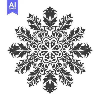 Popular premium asset: Intricate Black and White Floral Design with a Central Flower