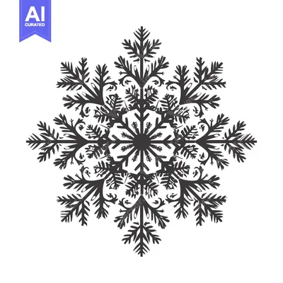 Aset desain premium: Detailed Black and White Snowflake Design