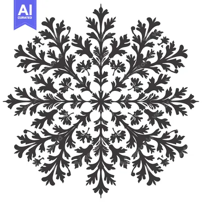 Aset desain premium: Symmetrical Black and White Floral Design