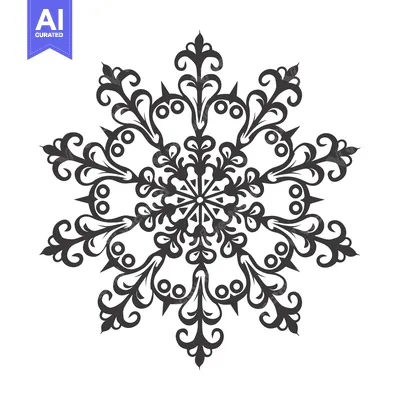 Premium design asset: Ornate Black and White Floral Mandala Design