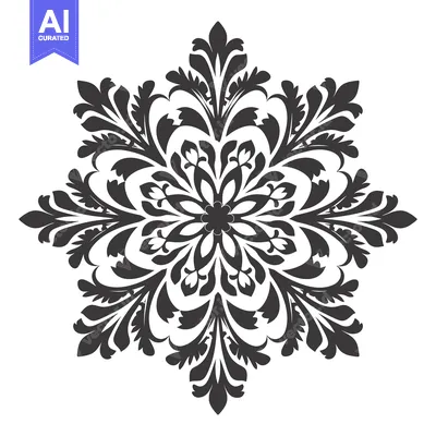 Aset premium populer: Black and White Floral Mandala Design