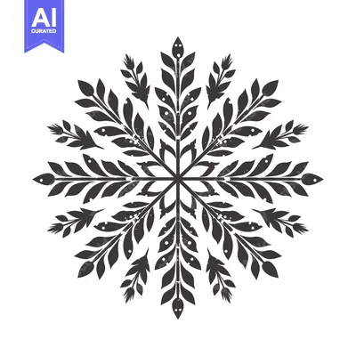 Popular premium asset: Black and White Stylized Floral Design with Symmetrical Pattern