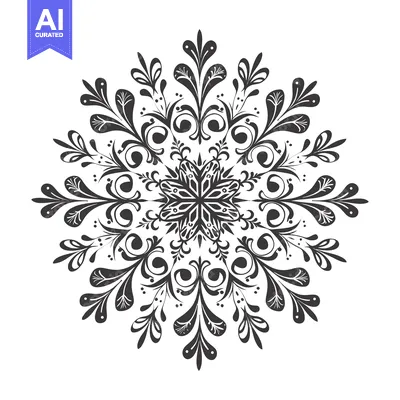 Aset premium populer: Black and White Ornate Floral Mandala Design