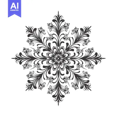 Premium design asset: Intricate Black and White Floral Mandala Design