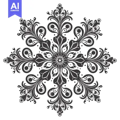 Aset desain premium: Intricate Black and White Floral Mandala Design