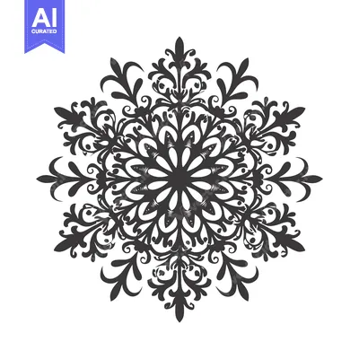 Popular premium asset: Intricate Black and White Ornate Snowflake Design