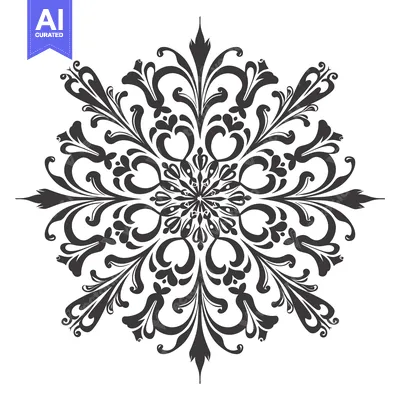 Popular premium asset: Black and White Symmetrical Floral Design