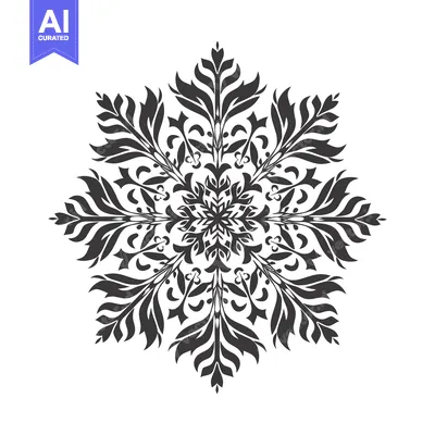 Premium design asset: Black and White Intricate Floral Mandala Design