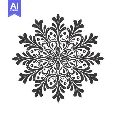 Aset premium populer: Ornate Black and White Floral Mandala Design