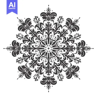 Ornate Black and White Floral Mandala