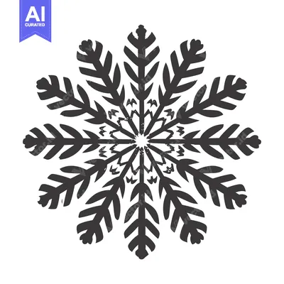 Aset premium populer: Black and White Stylized Snowflake Design