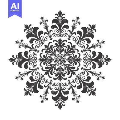 Aset premium populer: Intricate Floral Design with Symmetrical Patterns