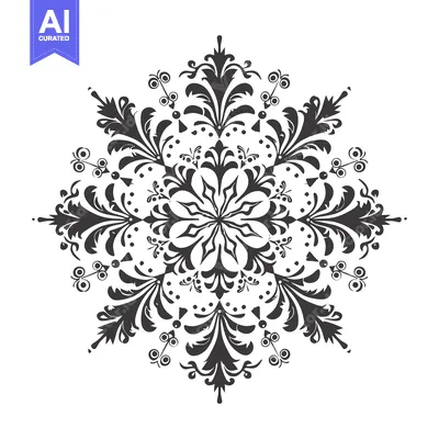 Aset premium populer: Intricate Black and White Floral Design