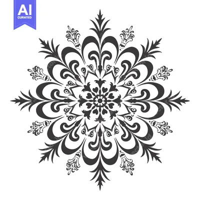 Popular premium asset: Symmetrical Black and White Floral Design with a Central Point
