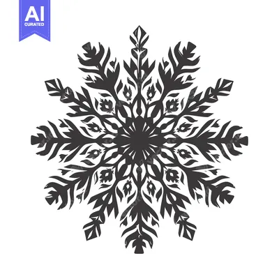 Aset premium populer: Intricate Black and White Snowflake Design