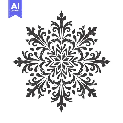 Premium design asset: Ornate Floral Design with Six-Pointed Star Symmetry