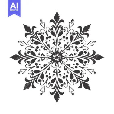 Aset desain premium: Black and White Floral Mandala Design