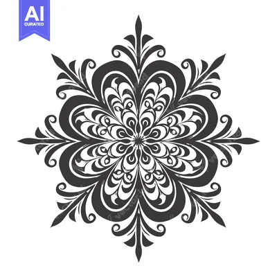 Premium design asset: Intricate Black and White Floral Mandala Design