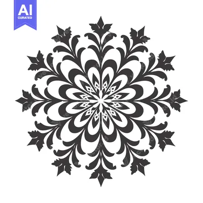 Black and White Floral Mandala Design