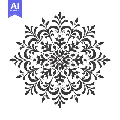 Popular premium asset: Intricate Black and White Floral Mandala Design