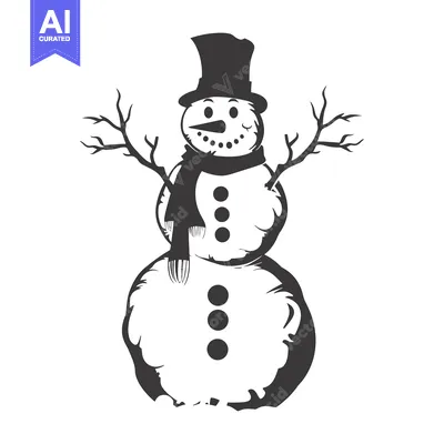 A Smiling Snowman with a Top Hat and Scarf