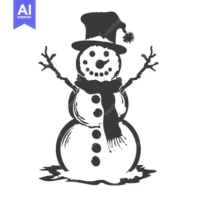 A Smiling Snowman Wearing a Hat and Scarf