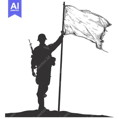 Popular premium asset: Silhouette of a Soldier Raising a White Flag