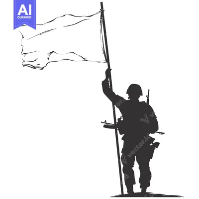 Aset premium populer: Soldier Raising a White Flag in Surrender