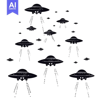 Aset premium populer: Multiple UFOs Flying in Formation with Beam Lights
