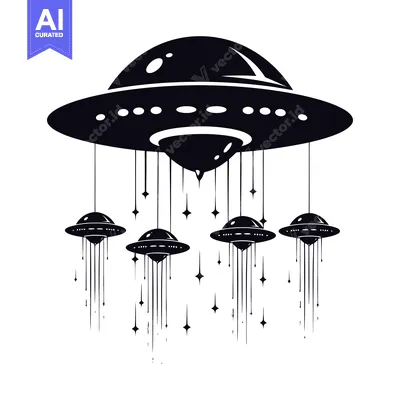 Aset premium populer: Five UFOs Flying in Formation, Dropping Stars