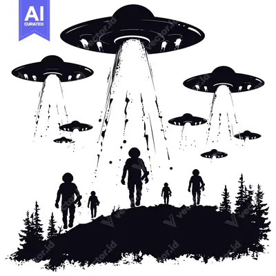 Aliens Abducting People from a Forest