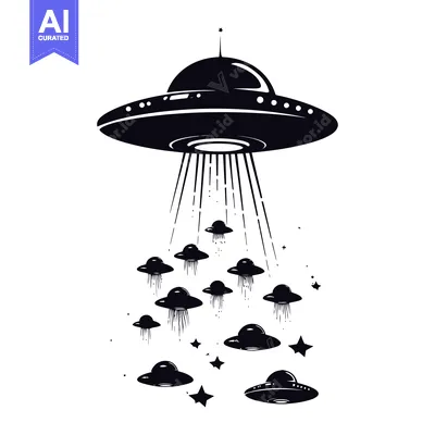 Aset premium populer: UFO Mother Ship Deploying Smaller Flying Saucers