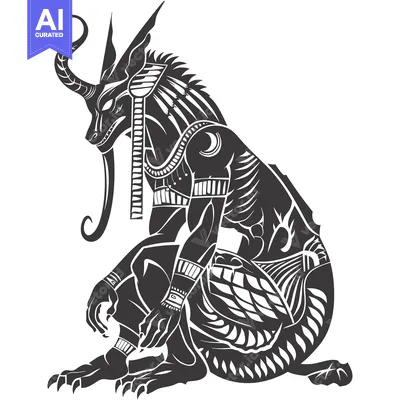 Anubis, Egyptian God of the Dead, with a Human Body and a Jackal Head