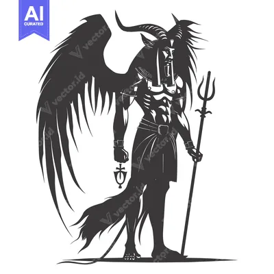 Aset premium populer: Winged Demon with Horns, Trident, and Ankh