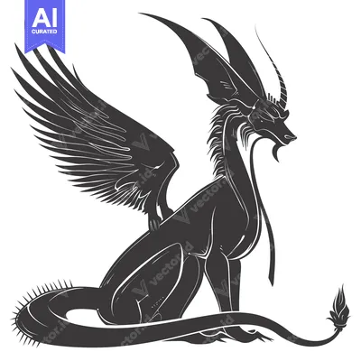 Aset premium populer: Winged Dragon with Spiked Tail and Floral Tail Tip