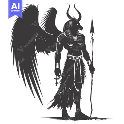 Aset premium populer: Anthropomorphic Canine with Wings and Spear