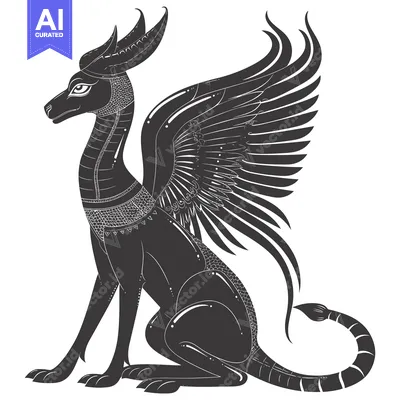 Winged Canine Creature with Detailed Design