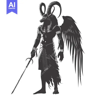 Anthropomorphic Figure with Horns, Wings, and a Sword