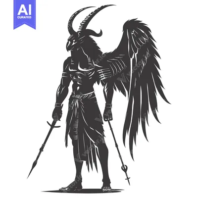 Aset premium populer: Anthropomorphic Figure With Horns, Wings, and Weapons