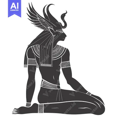 A Seated Depiction of the Egyptian God Horus with Wings